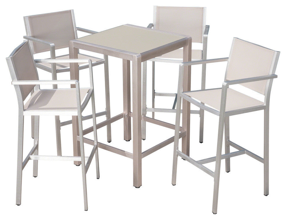 GDF Studio 5-Piece Tracy Outdoor Aluminum Bar Set