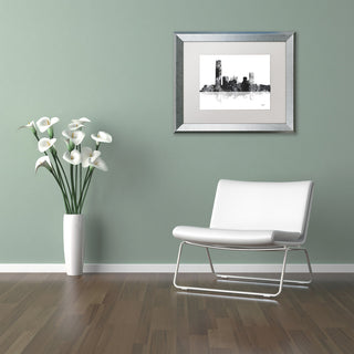 Watson 'Oklahoma City Oklahoma Skyline' Art, Silver Frame, 11"x14", White Matte