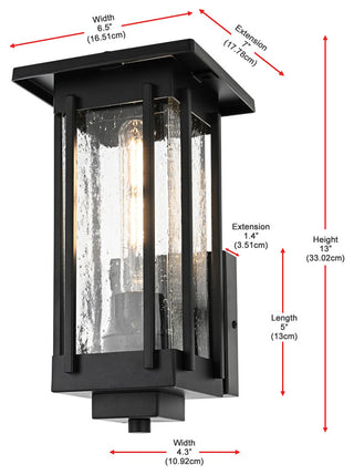 Home Living 6.5" Outdoor Wall Sconce, Black