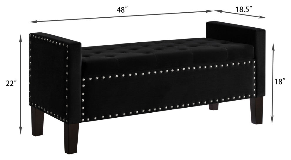 Gewnee Upholstered Tufted Button Storage Bench