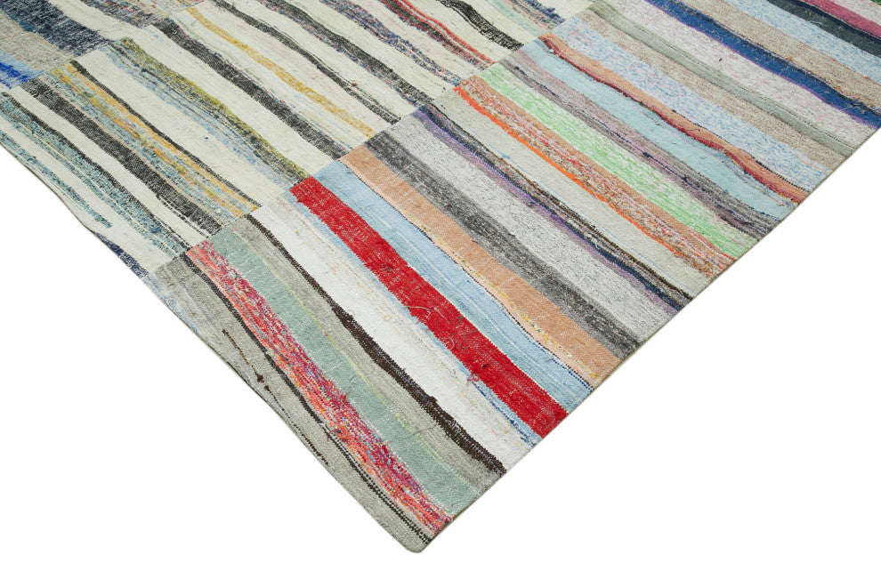 Rug N Carpet - Handmade Anatolian 8' 9'' x 12' 6'' Rustic Patchwork Kilim Rug