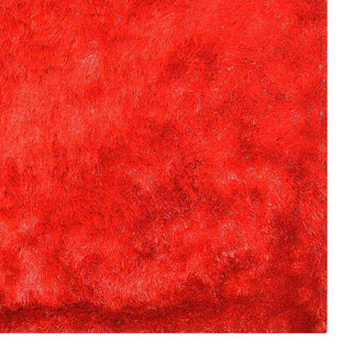 HAND TUFTED SHAG POLYESTER ECO-FRIENDLY AREA RUGS -Light Red Color, Solid Design