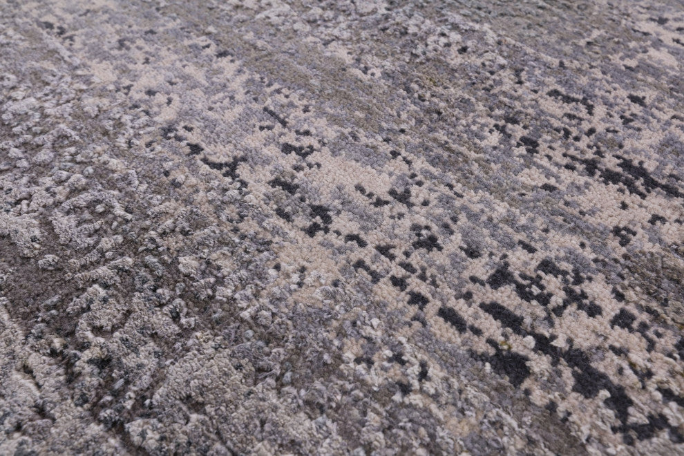 3' 11" X 12' 2" Runner Wool and Silk Hand Knotted Modern Rug Q9087