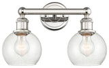 Athens 2-Light 15" Bath Vanity Light, Polished Nickel, Seedy