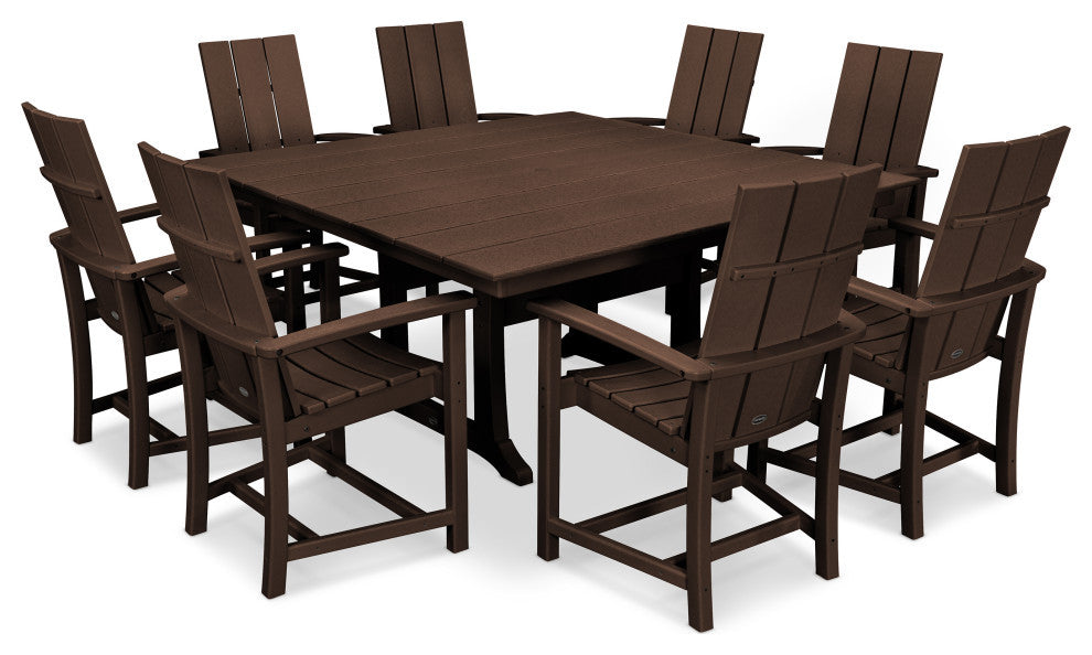 POLYWOOD Modern Adirondack 9-Piece Farmhouse Dining Set