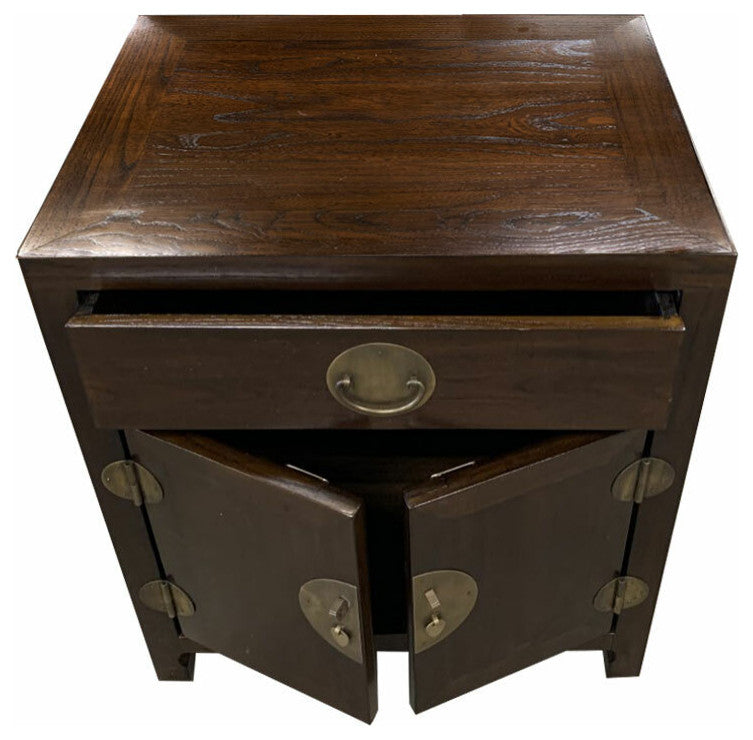 Oriental Ming End Table, Ebony Finish, Walnut