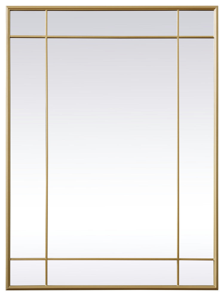 French Panel Wall Mirror 30x40", Brass