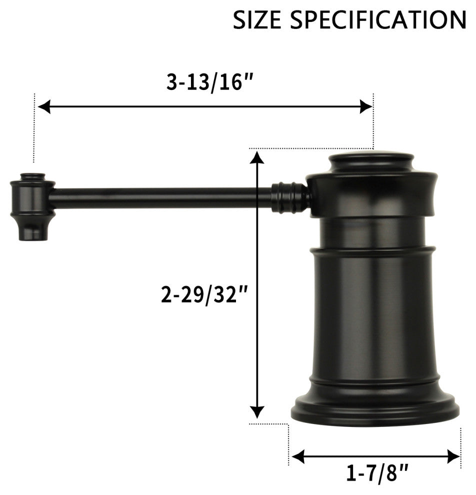 Built, Copper Soap Dispenser Refill from Top With 17oz Bottle, Matte Black