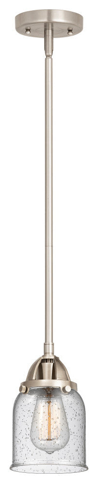 Small Bell Mini Pendant, Brushed Satin Nickel, Seedy, Seedy