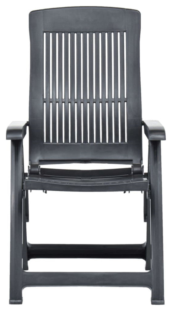 Vidaxl Garden Reclining Chairs 2-Piece Set Plastic Anthracite