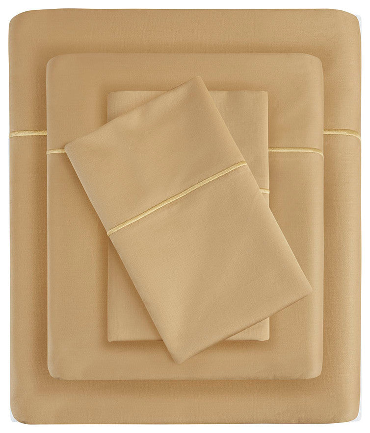 Madison Park 600 Thread Count Pima Cotton Sateen Sheet Set, Gold