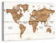 Distressed Wood World Map Canvas Wall Art, 32"x48"