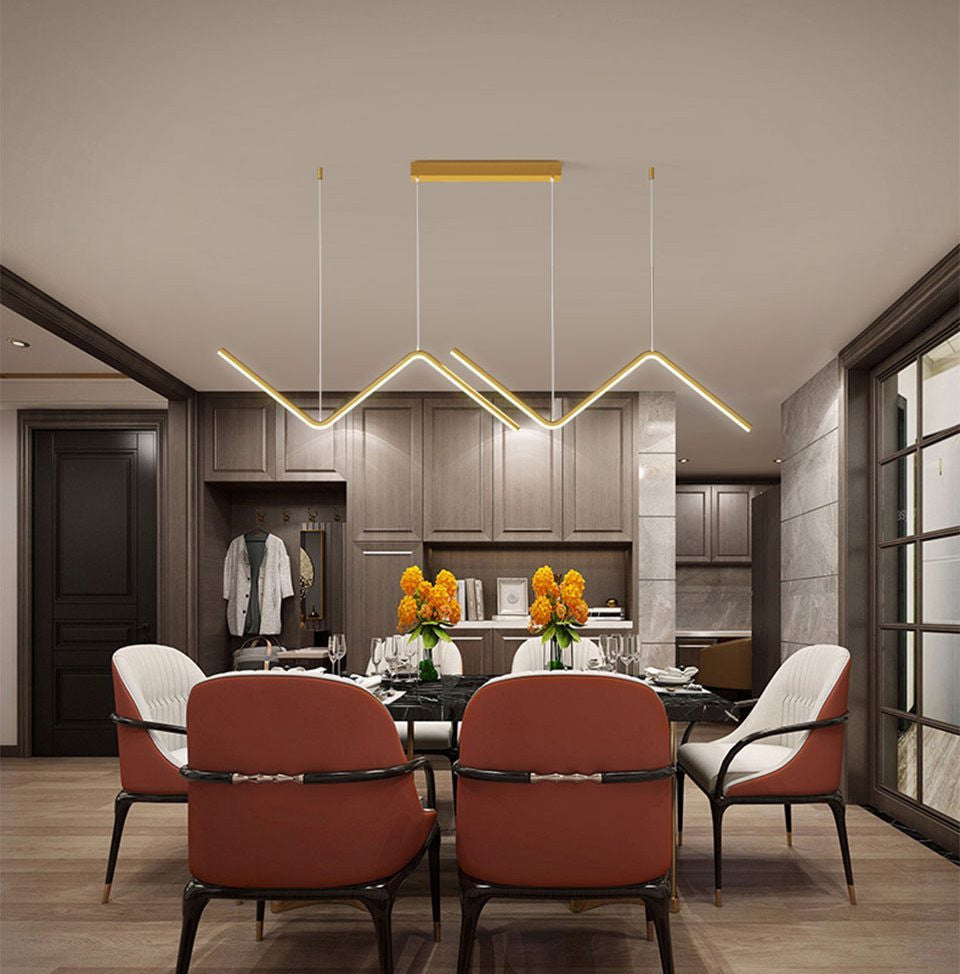 MIRODEMIÂ® Gilette | Black/Gold LED Pendant Lighting for Dining Room, Gold