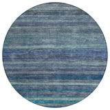 Machine Washable Indoor/Outdoor Chantille ACN1639 Blue 8' x 8' Round Rug