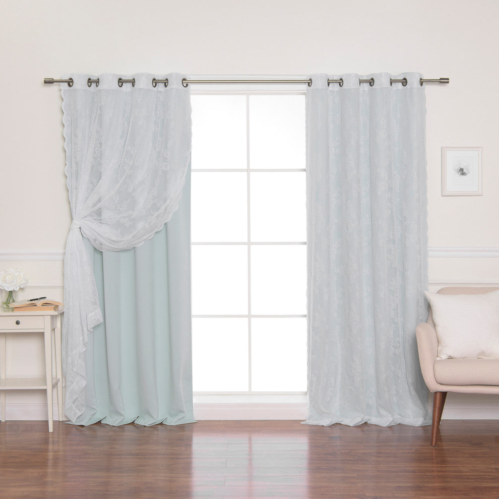Rose Sheers and Blackout Curtains, Mint, 52"x96"
