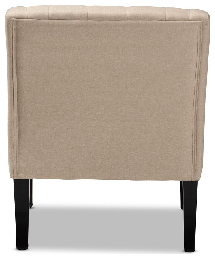 Modern and Temporary Beige Fabric Upholstered Club Chair