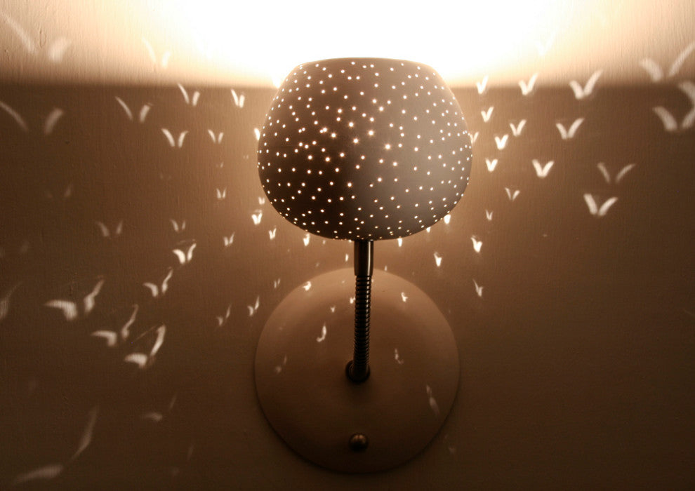 Claylight Sconce, Dot Pattern, Touch Dimmer - Xenon Bulb