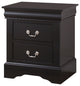 Benzara BM154517 Traditional Style 2 Drawers Wood Nightstand, Black