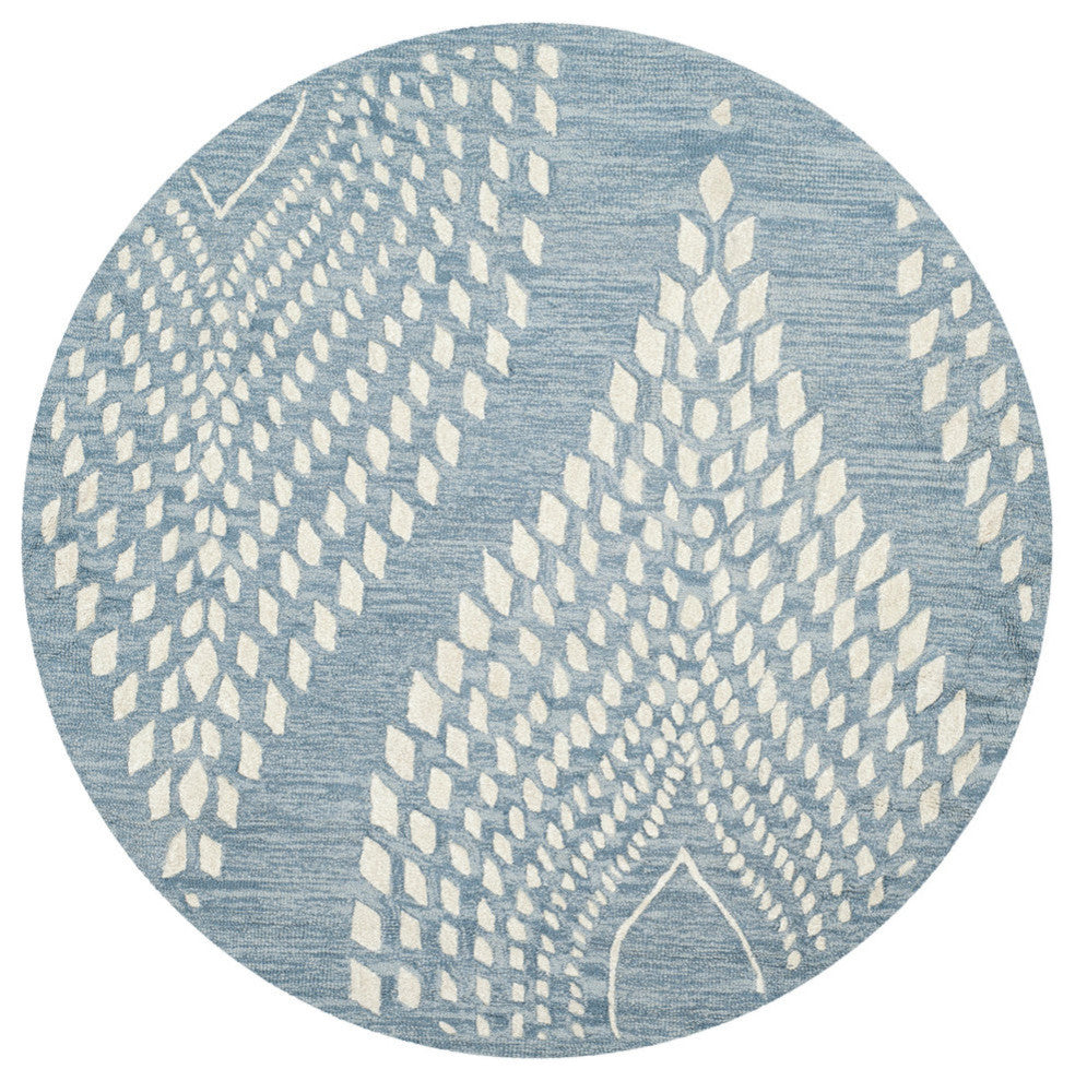 Safavieh Bella Bel126A Rug, Blue/Ivory, 5'0" X 5'0" Round