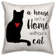 House Home Cat 18x18 Spun Poly Pillow