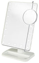 Jerdon JS811W 8-Inch Portable LED Lighted Adjustable Tabletop Makeup Mirror