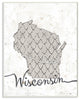 Stupell Industries Wisconsin Patterned Grey US State Design, 10 x 15
