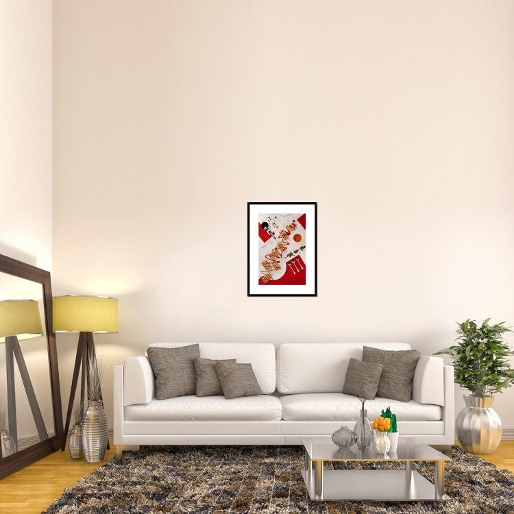 "Suprematic Meal: Viennese Waffles" Framed Digital Print by Dina Belenko, 24x32"
