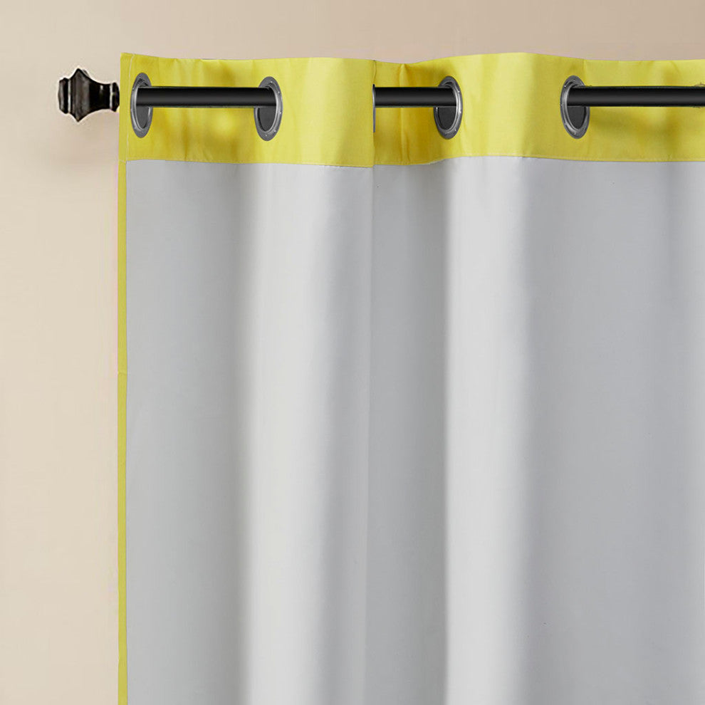 Intelligent Design Alex Yellow Chevron Print Window Panel Pair