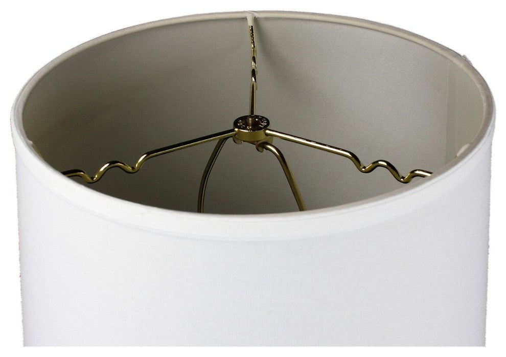 1 Light Swag Plug-In Pendant 14"w White Shade, 17' White Cord