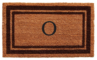 Brown Border 24"x36" Monogram Doormat, Letter O