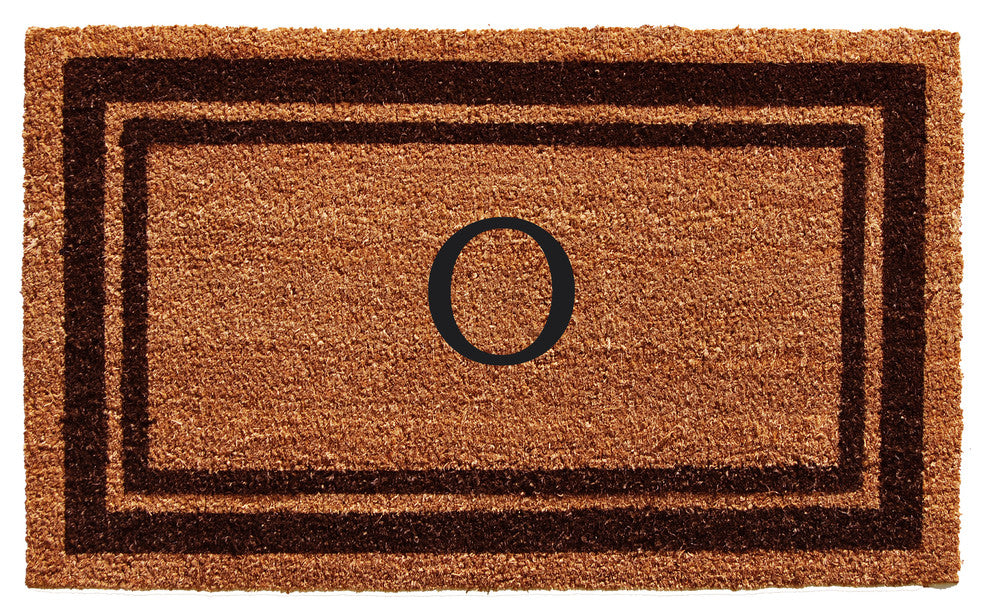 Brown Border 24"x36" Monogram Doormat, Letter O