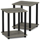 Furinno Simplistic End Tables, Set of 2, French Oak Gray/Black, 12127GYW/BK