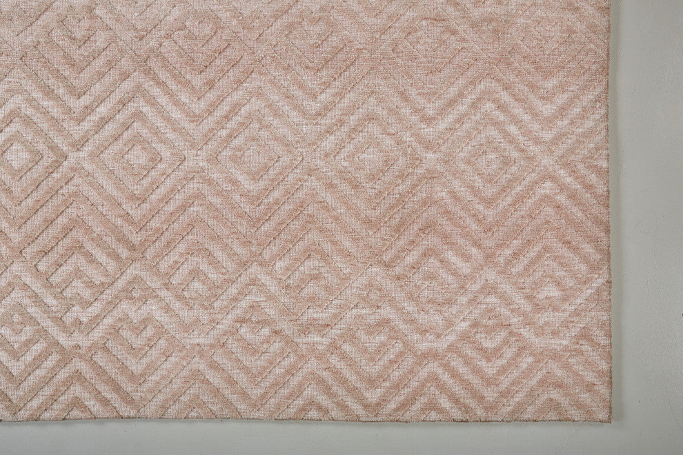 Weave & Wander Oliena Modern Art Deco Rug, Blush, 5'x8'