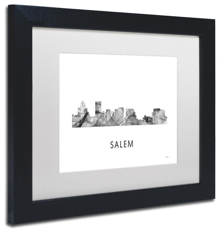 Marlene Watson 'Salem Oregon Skyline' Matted Art, Black Frame, White, 14x11