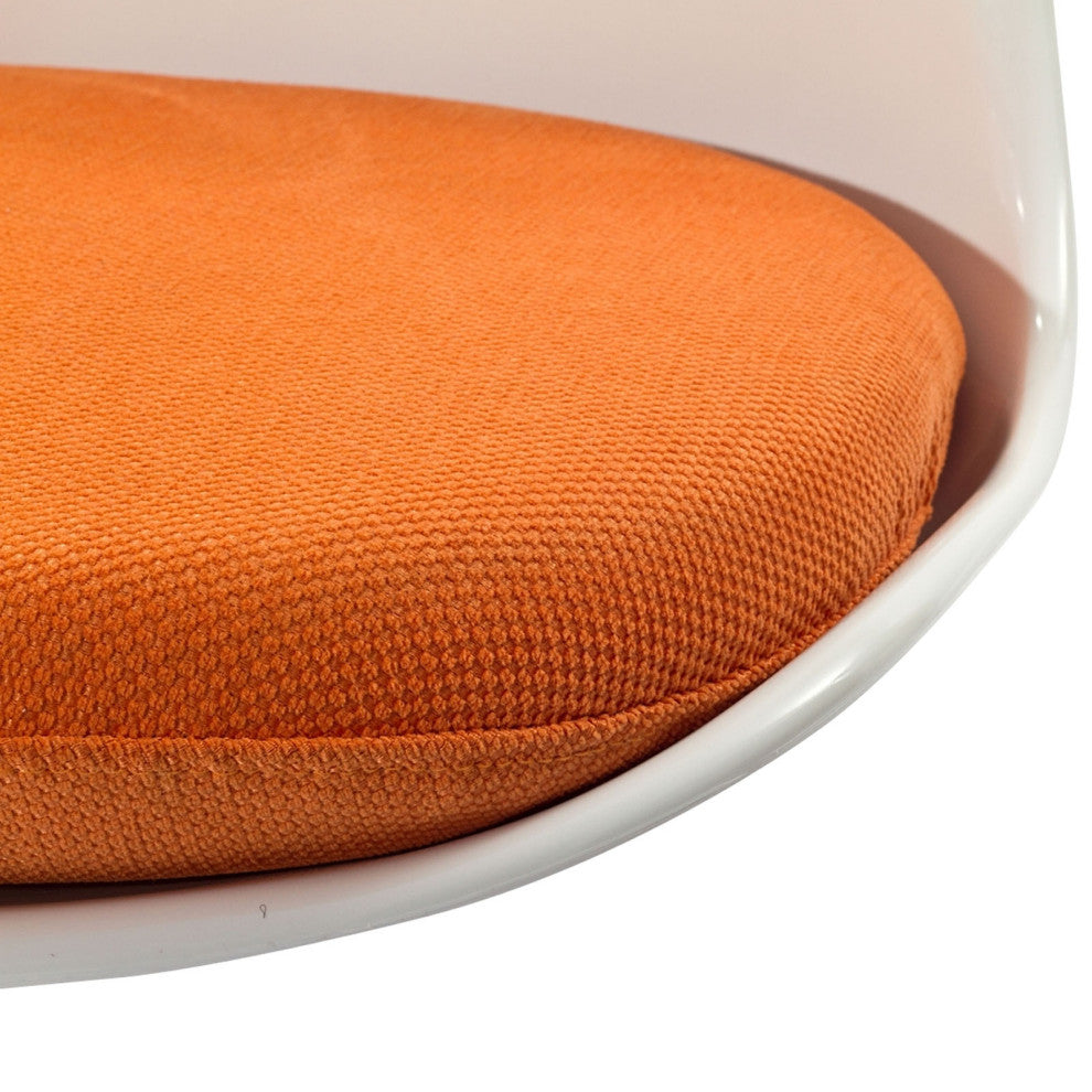 Modern Orange Tulip Dining Fabric Side Chair