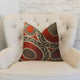 Madeline Red and Brown Handmade Luxury Pillow, 20"x20"