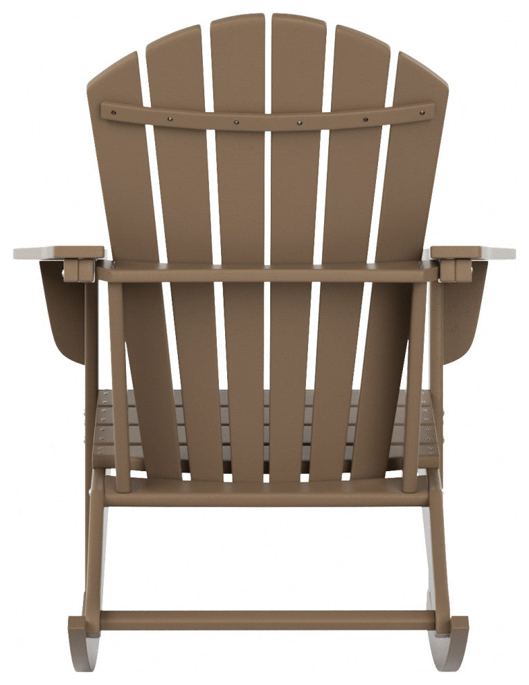 WestinTrends Outdoor Patio Poly Lumber Adirondack Porch Rocking Chair Rocker, Weathered Wood