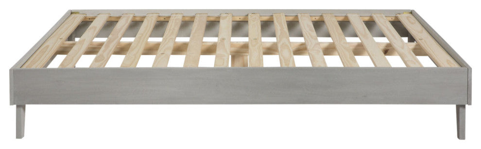 Solid Wood Queen Platform Bed - Grey Brush