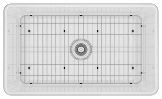 30in Single Bowl Farmhouse Apron Kitchen Sink with Bottom Grid and Strainers