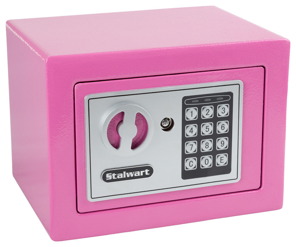 Digital Steel Security Safe For Valuables by Stalwart, Pink