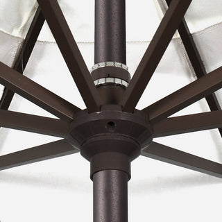 9' Bronze Auto-Tilt Crank Aluminum Umbrella, Pacifica, Brick