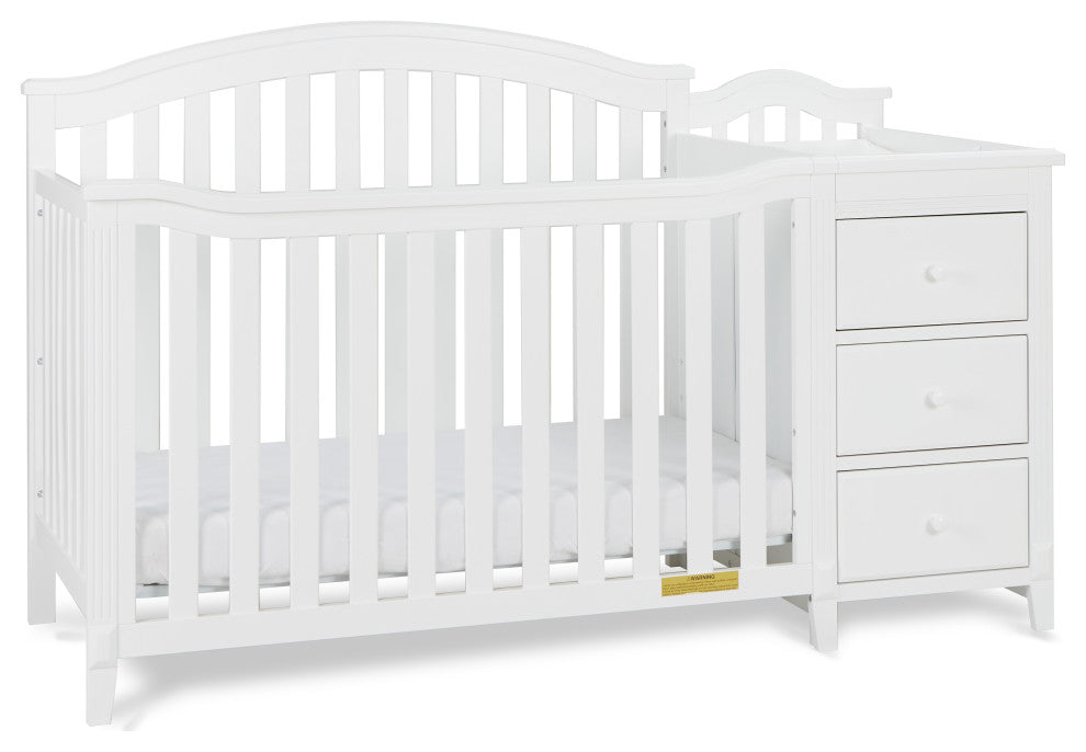 Kali 4-in-1 Convertible Crib, White, With Changer (3 Drawers)