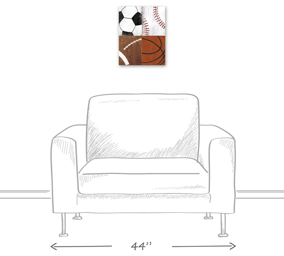 Close Up Sports Balls 11x14 Canvas Wall Art