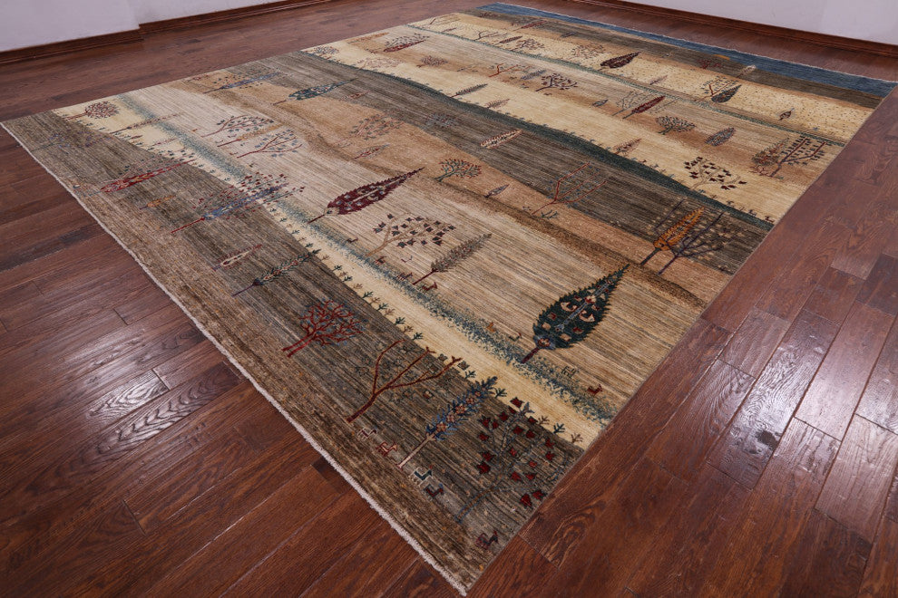 12' 0" X 15' 0" Tribal Persian Gabbeh Hand-Knotted Wool Rug Q5596
