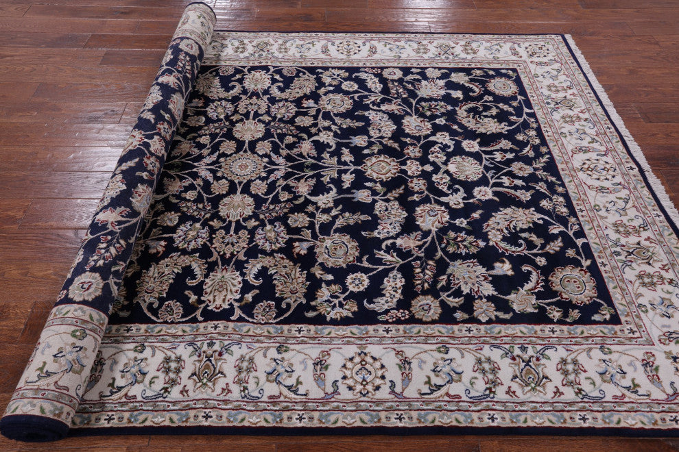 Wool and Silk Persian Nain Handmade Rug 5' 11" X 9' 0" Q4484