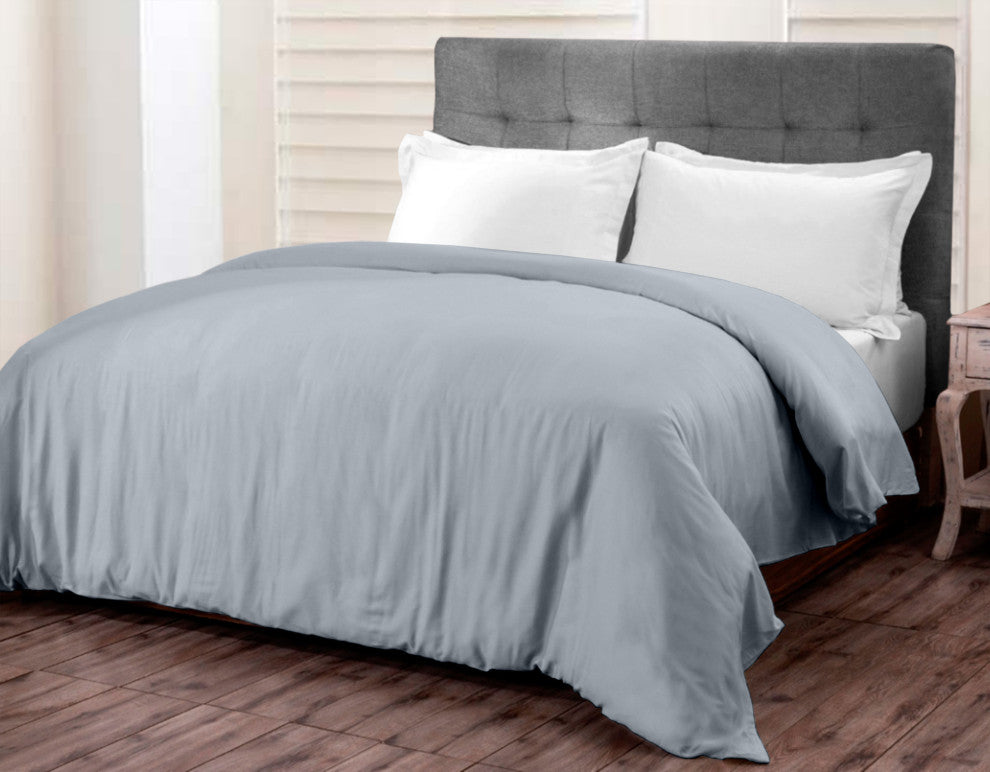 Organic Cotton Duvet Cover, Light Blue, Queen, 88"x92"