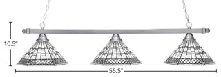 Square 3-Light Bar, Brushed Nickel/Pewter Art