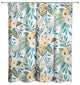 White Tropical Floral 71x74 Shower Curtain
