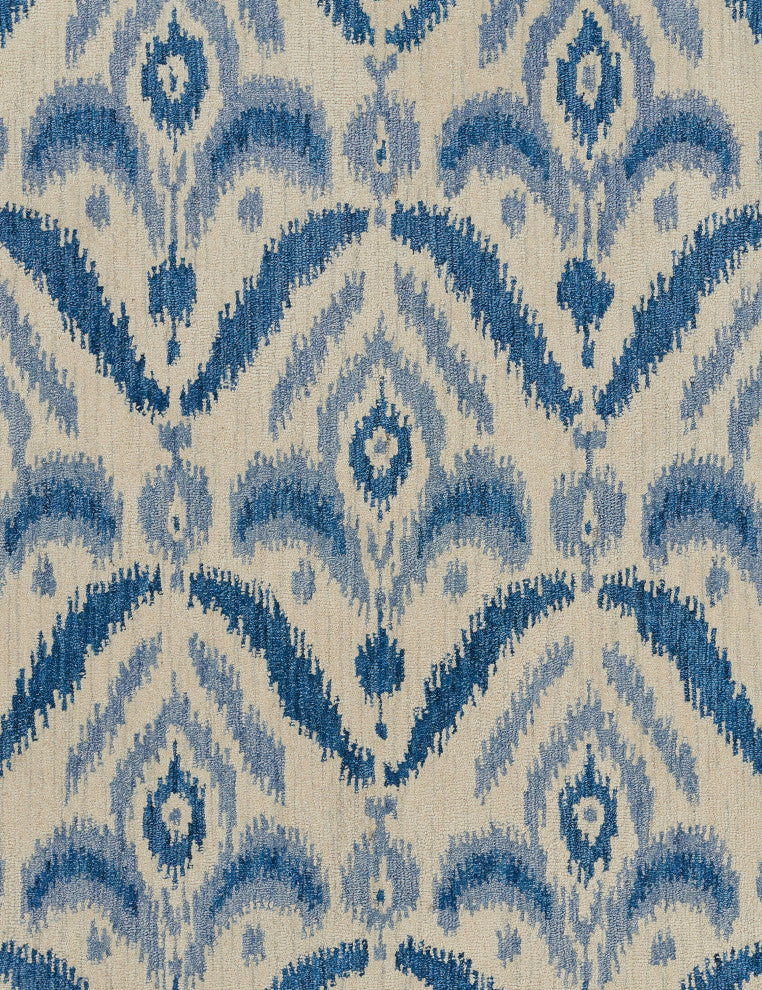 Momeni Leiden Hand Tufted Wool Blue Area Rug 5' X 8'