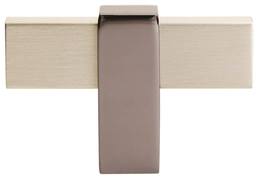 Mulino 2-3/8" Length Silver Champagne/Black Nickel Cabinet Knob